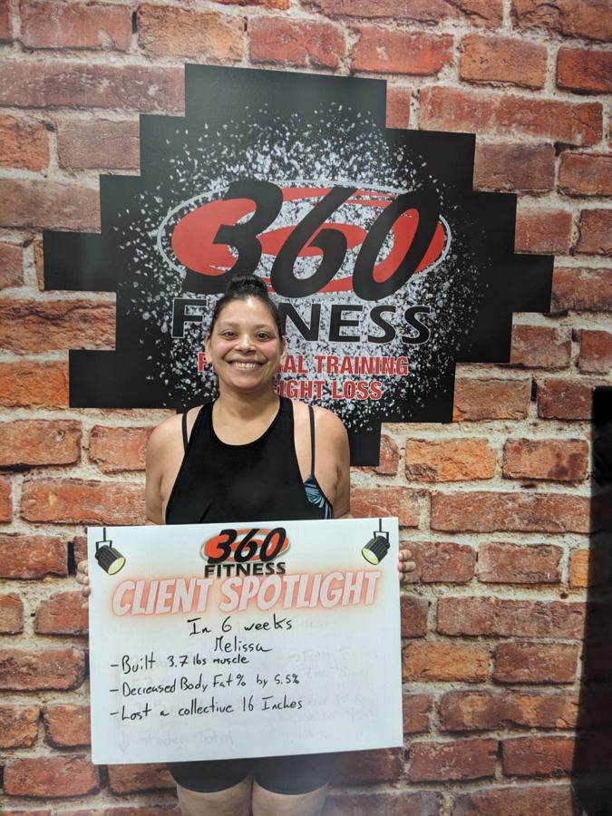 Melissa with her 6 Week Challenge results